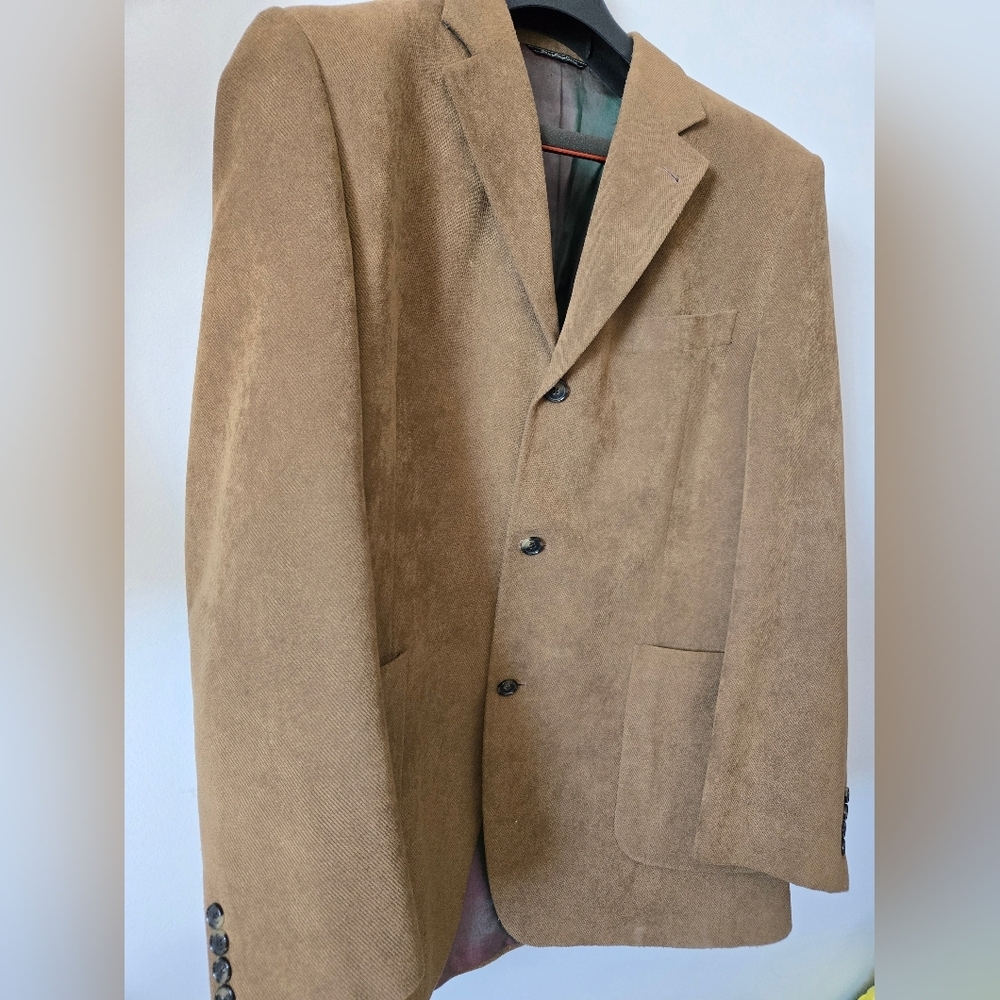 THOMAS JEFFREY/ JACK VICTOR lightweight Camel Corduroy Sportcoat. Mens 44L - Picture 2 of 12